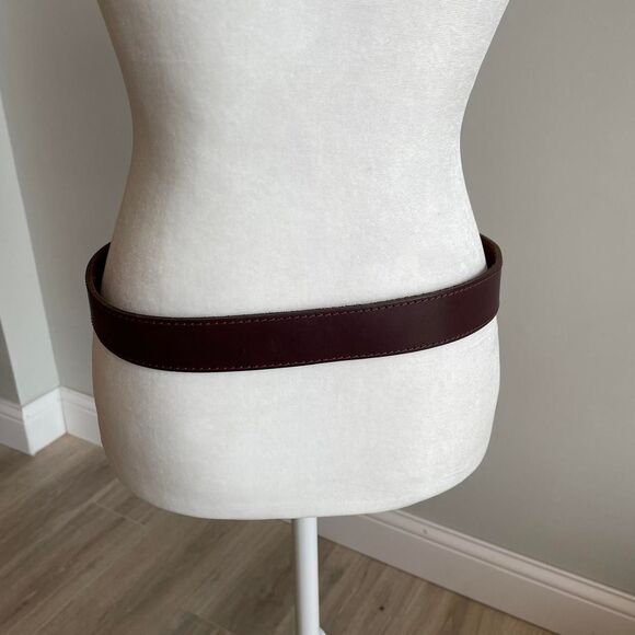 Guess Women's Medium Chocolate Brown & Gold Leather Belt Vintage 90's Equestrian - Picture 7 of 7